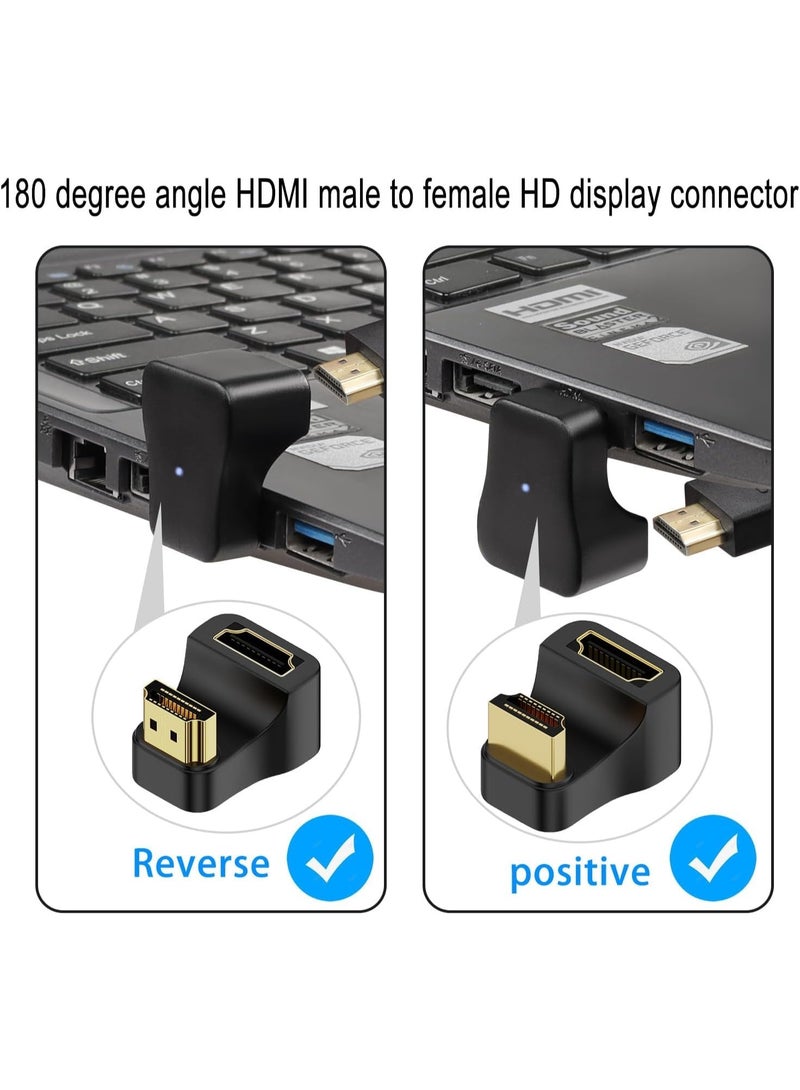 ChicVibe HDMI 2.1 U-Shape Angle Ultra HD Adapter,180 Degree HDMI Adapter and 270 Degree HDMI2.1 Adapter,8K@60Hz UHD2.1 3D, for HDTV Monitor Projector Laptop PC (180 Degree HDMI Adapter(2 Pack)) - Image 4